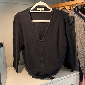 Madewell black V-neck tie front blouse by Texture & Thread